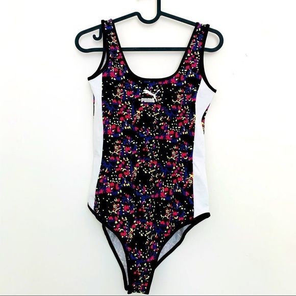 Puma XTG 90’s Cross Training Bodysuit Black Neon Bright Colorful Retro Y2K - Picture 2 of 9